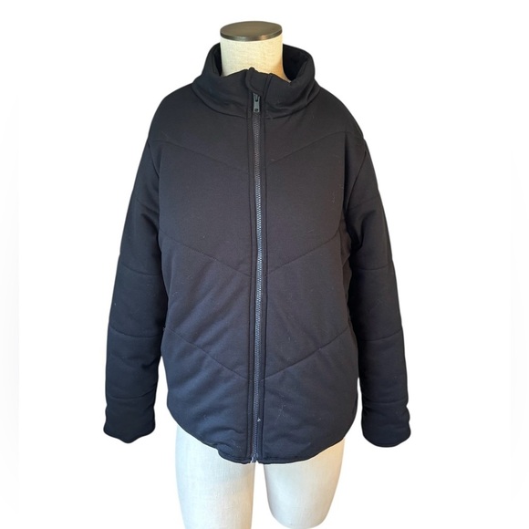 Three Dots Mid-Weight Women’s Black Quilted High Low Cozy Jacket Size L - Picture 2 of 7